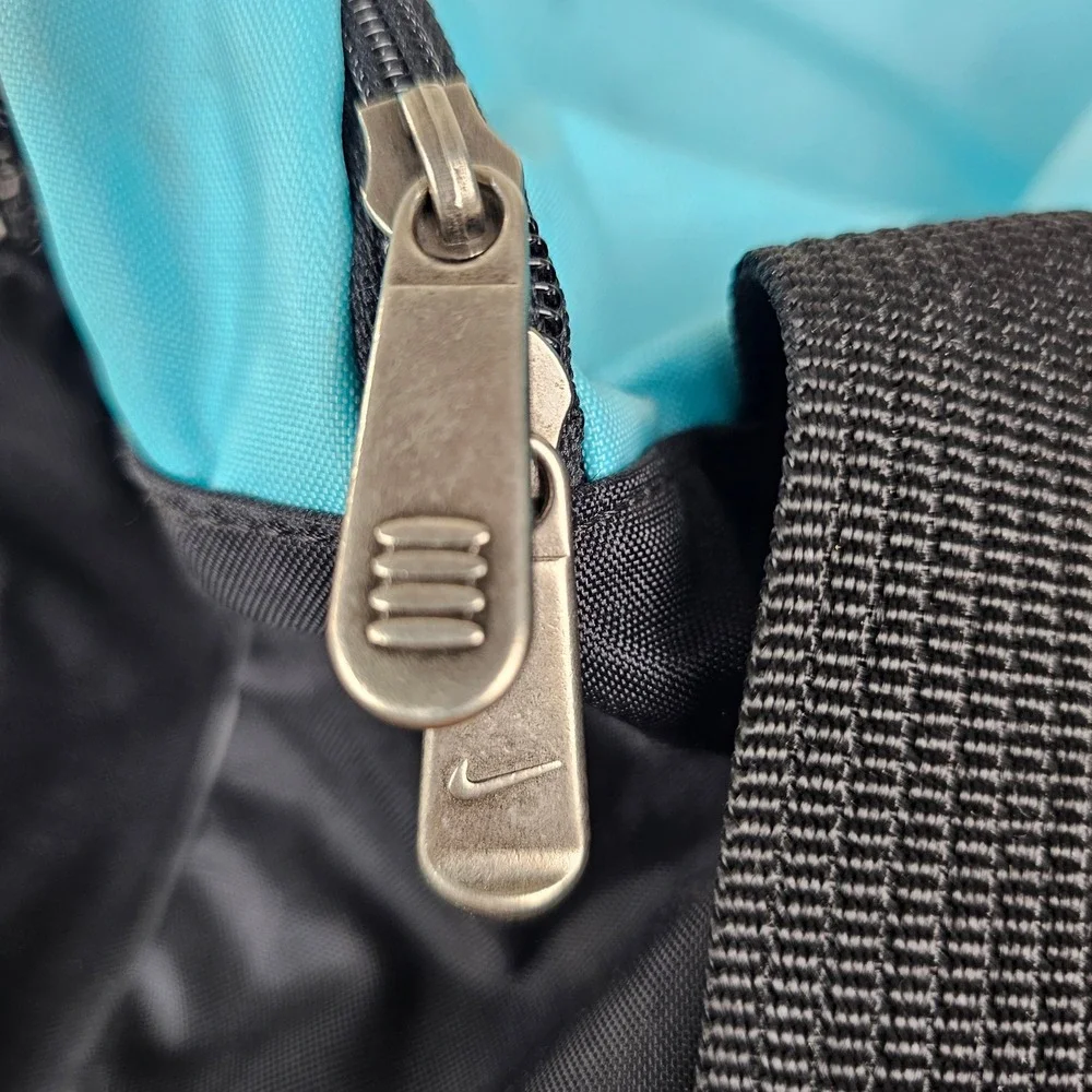 Nike Duffle Bag OS Black Blue Logo Gym Travel Sports Carry On Duffel